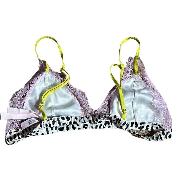 Victoria’s Secret bralette mesh leopard print gold shimmer medium fairy - Picture 4 of 5